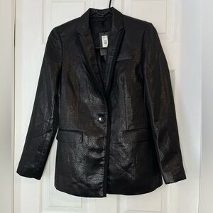 Armani Exchange Black Metallic Shimmer Blazer Size 2